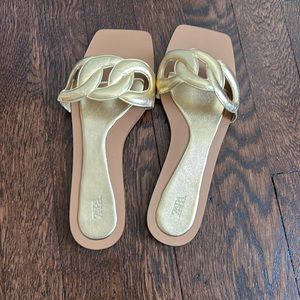 Zara gold sandals